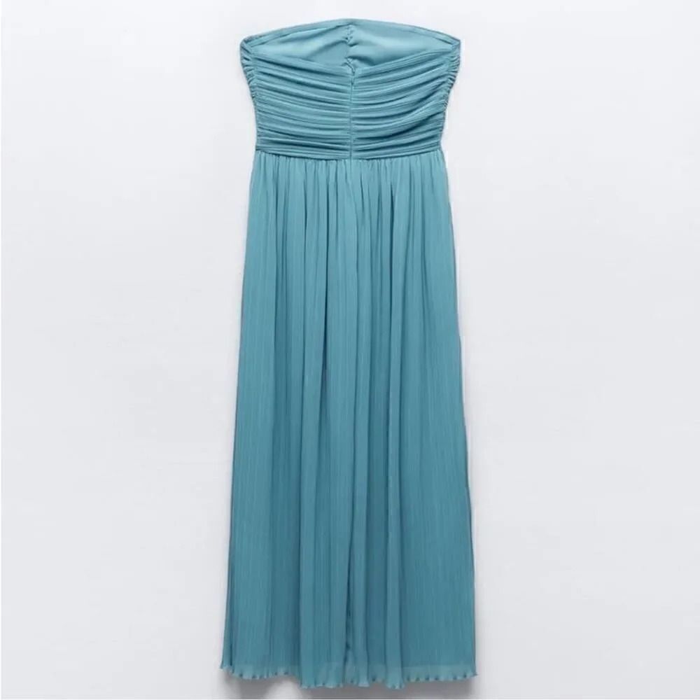 ZARA PLEATED MIDI DRESS - Picture 14 of 14